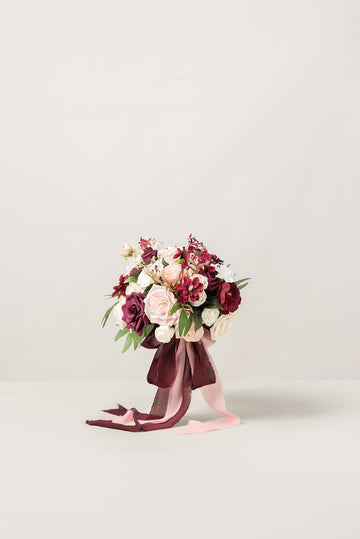 Maid of Honor & Bridesmaid Bouquets in Romantic Marsala