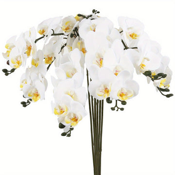 6 Pack Artificial Orchid Stems Artificial Phalaenopsis Orchid Real Touch Orchid Artificial Flower Stems, 24 Inch Latex Flowers Home Decor Artificial Orchid...