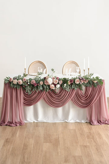 6ft Flower Garland in Dusty Rose & Mauve