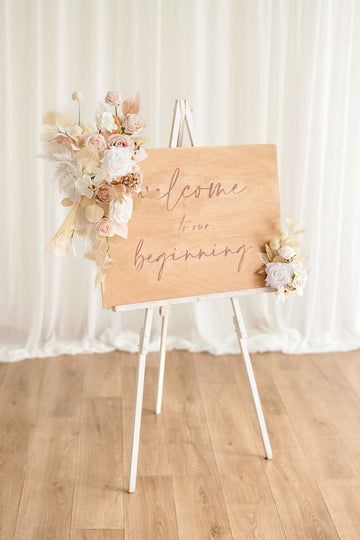 Combo Set Flower Sign Decorin White & Beige