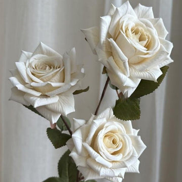6 Pack 26.37 Inch Artificial Flowers Mocha Roses, Realistic Stem Fake Silk Rose Bouquet for DIY Wedding Bouquet Party Home Centerpieces Hotel Decoration Party Birthday, Valentine's Day, Mother's Day Gift...
