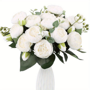 4 Bunches Peony Artificial Flowers Silk Fake Flowers Bouquet for Home Wedding Decoration Table Centerpiece Party Bridal Flower Arrangement...