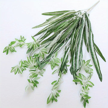 4 Pack Artificial Plants Wall Hanging Chlorophytum Green Plants Fake Flowers Simulation Leaves Home Garden Decoration...