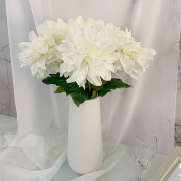 6 Pack Artificial Dahlias 62cm/24.4'' Long Stem Silk Fake Flowers Suitable for DIY Home Living Room Hotel Party Wedding Garden Decoration...