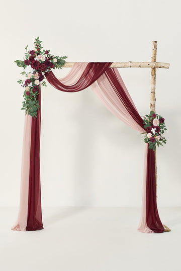 Flower Arch Decor with Drapes in Romantic Marsala