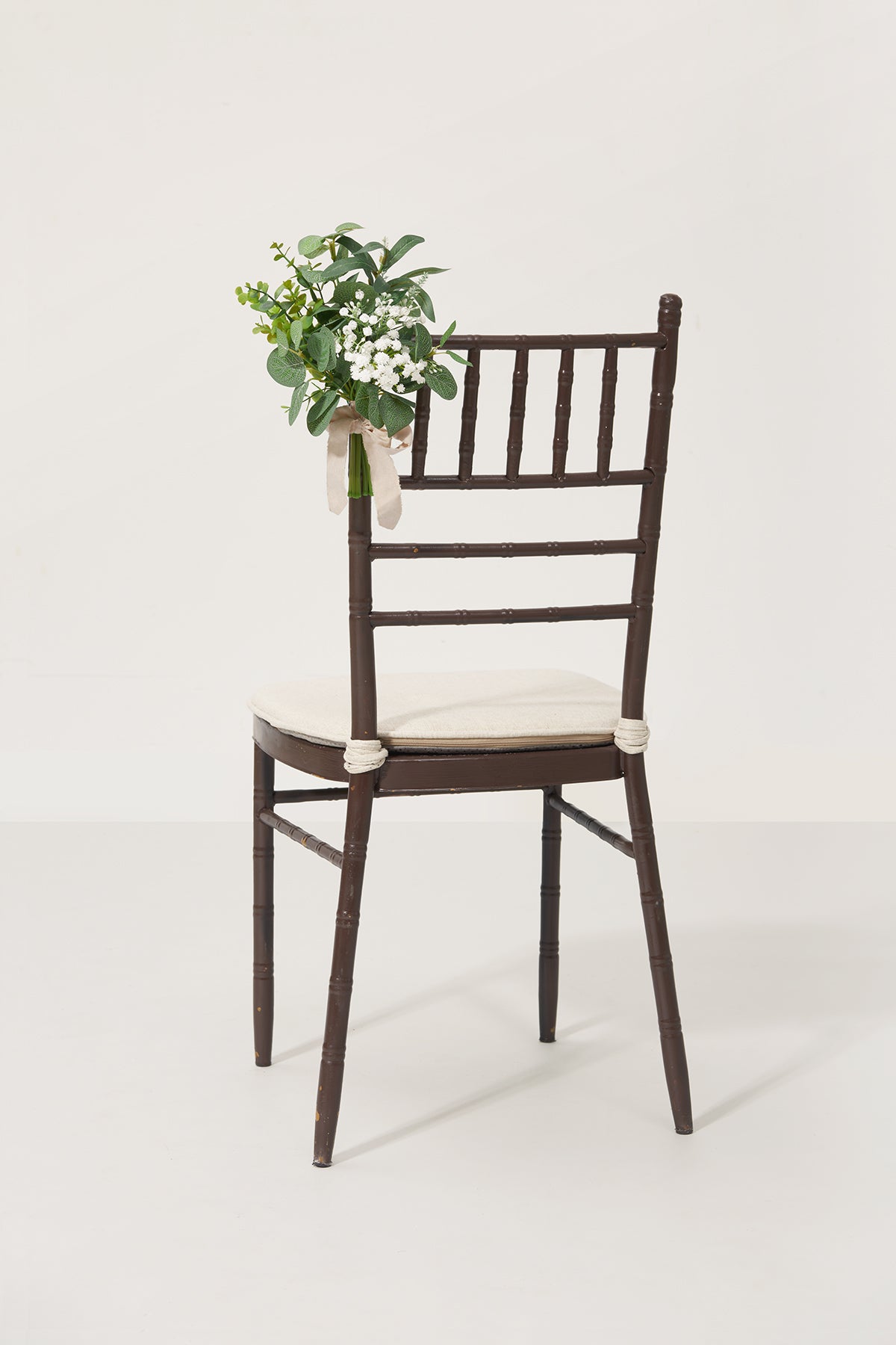 Greenery Wedding Aisle Chair Decorations in White & Sage