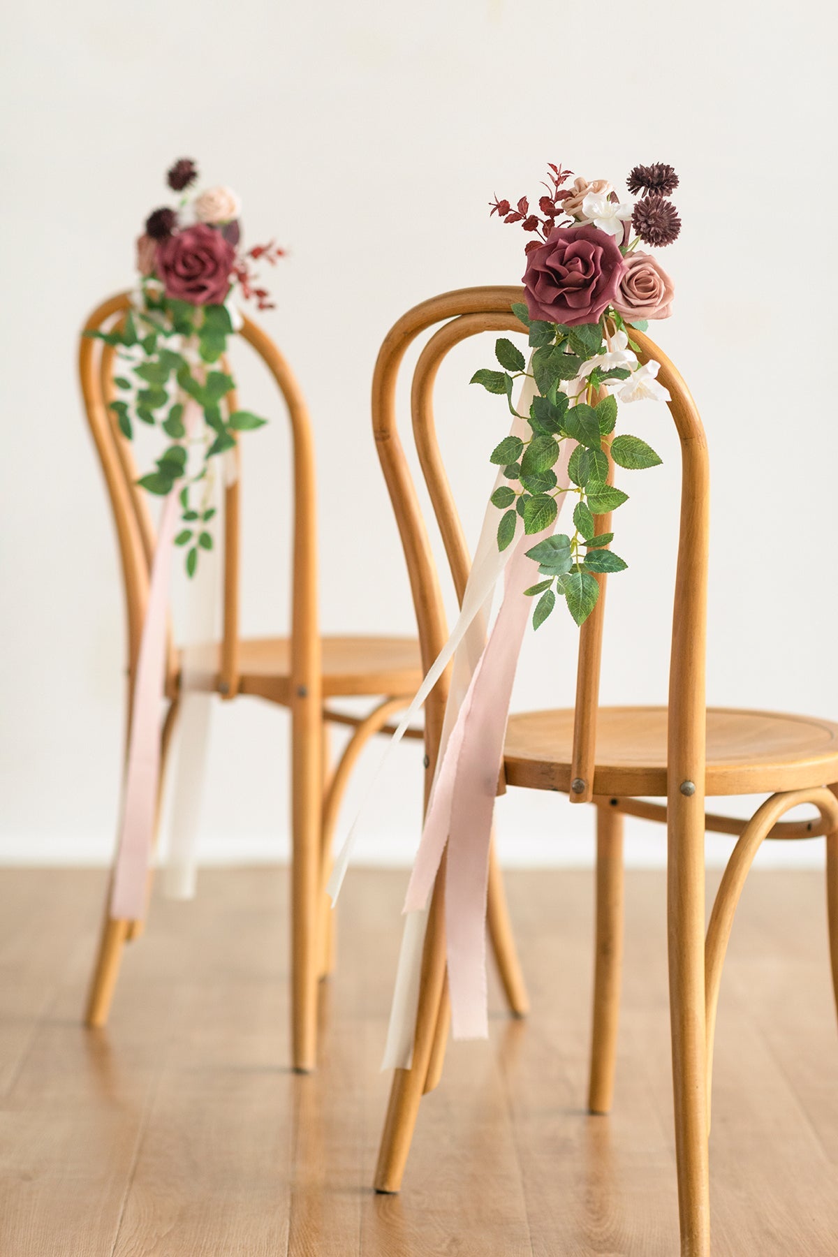 Wedding Aisle Decoration Pew Flowers in Dusty Rose & Mauve