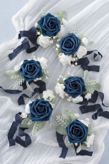 Wrist Corsages in Noble Navy Blue