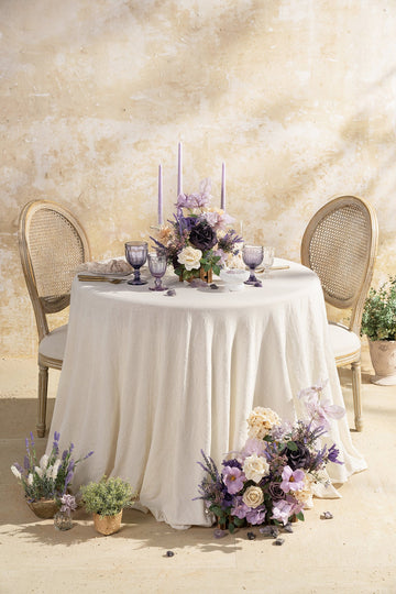 Flower Arrangement Set for Table in French Lavender & Plum | Clearance