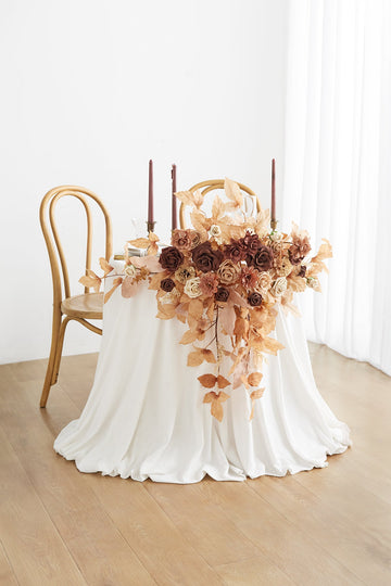 Sweetheart Table Floral Swags in Rust & Sepia