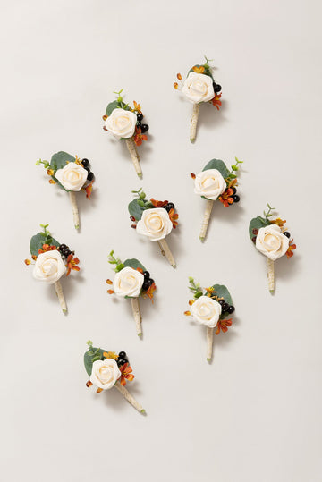 Boutonnieres for Guests in Sunset Terracotta