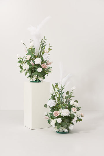 Altar Decor Free-Standing Flowers in White & Sage