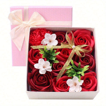 10 Artificial Rose Flowers Women's Delicate Flowers Soap Flowers Gift Box for Girlfriend, Wife, Mother Birthday, Valentine's Day, Thanksgiving Day, Wedding Anniversary...