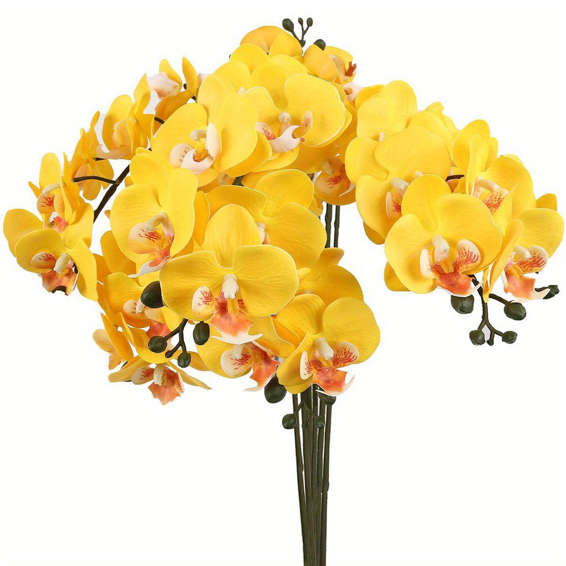 6 Pack Artificial Orchid Stems Artificial Phalaenopsis Orchid Real Touch Orchid Artificial Flower Stems, 24 Inch Latex Flowers Home Decor Artificial Orchid...