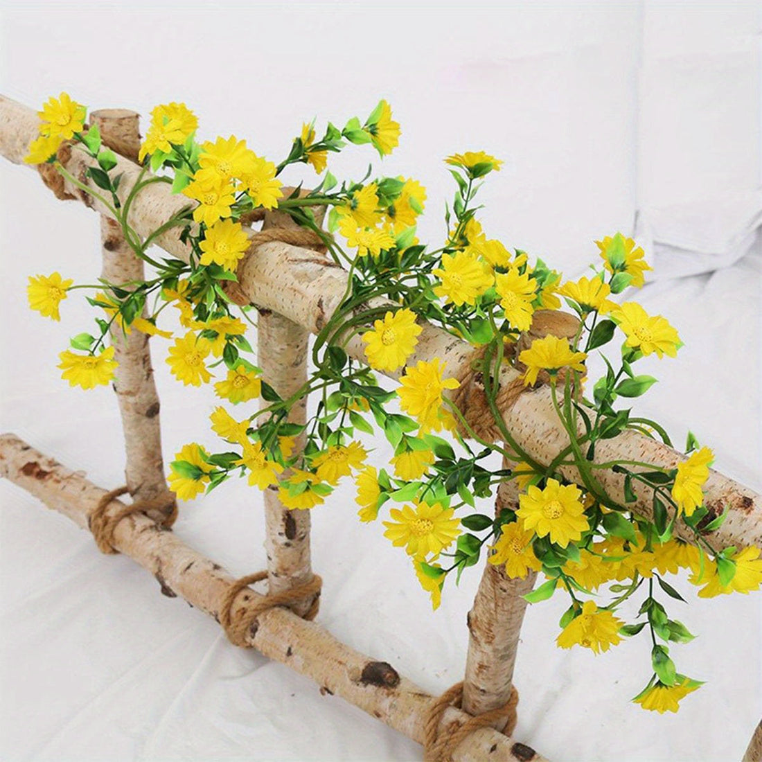 2 Pack 5.9ft Artificial Daisy Vine Artificial Flower String Hanging Ivy Fake Daisy Vine for Home Wedding Arch Decoration...