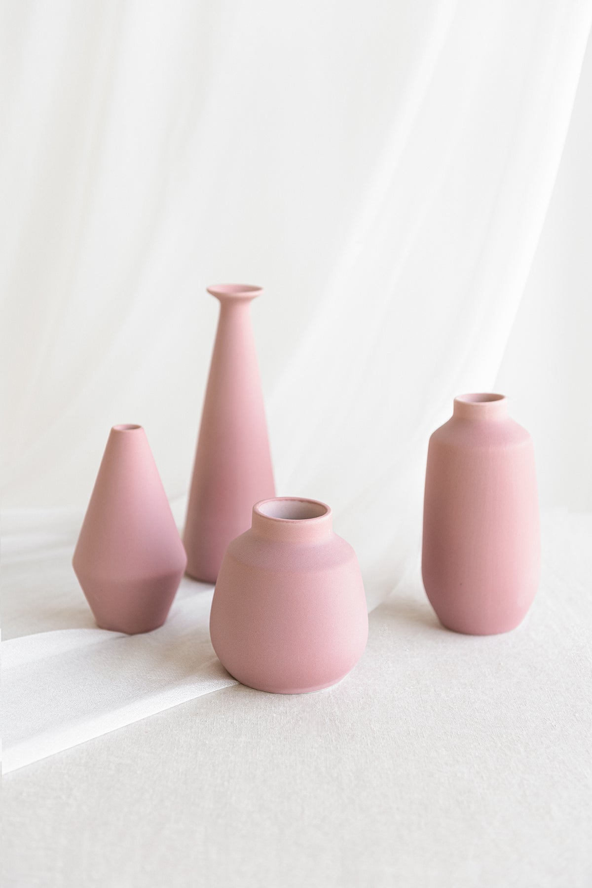 Ceramic Bud Vase Set In Lavender Aster & Burnt Orange | Clearance