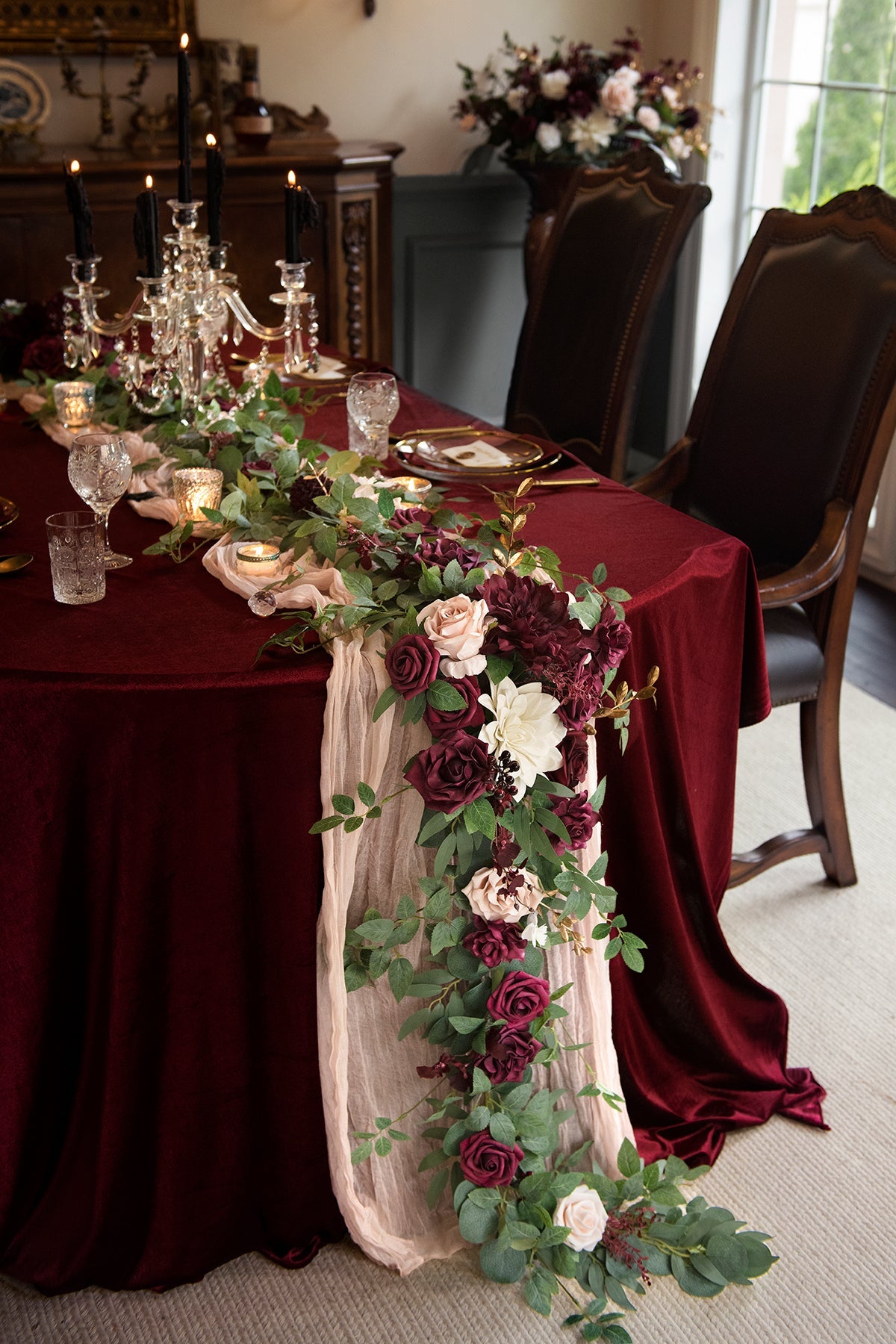 6ft Flower Garland in Romantic Marsala