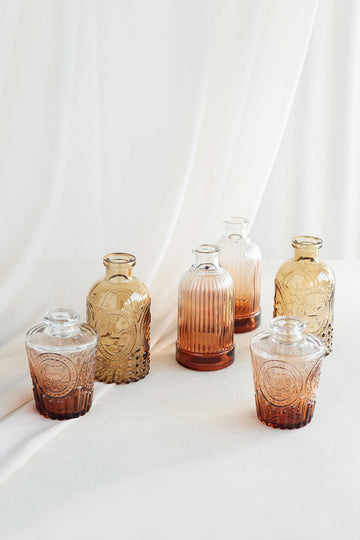 Glass Bud Vase in Reddish-Brown Gradient