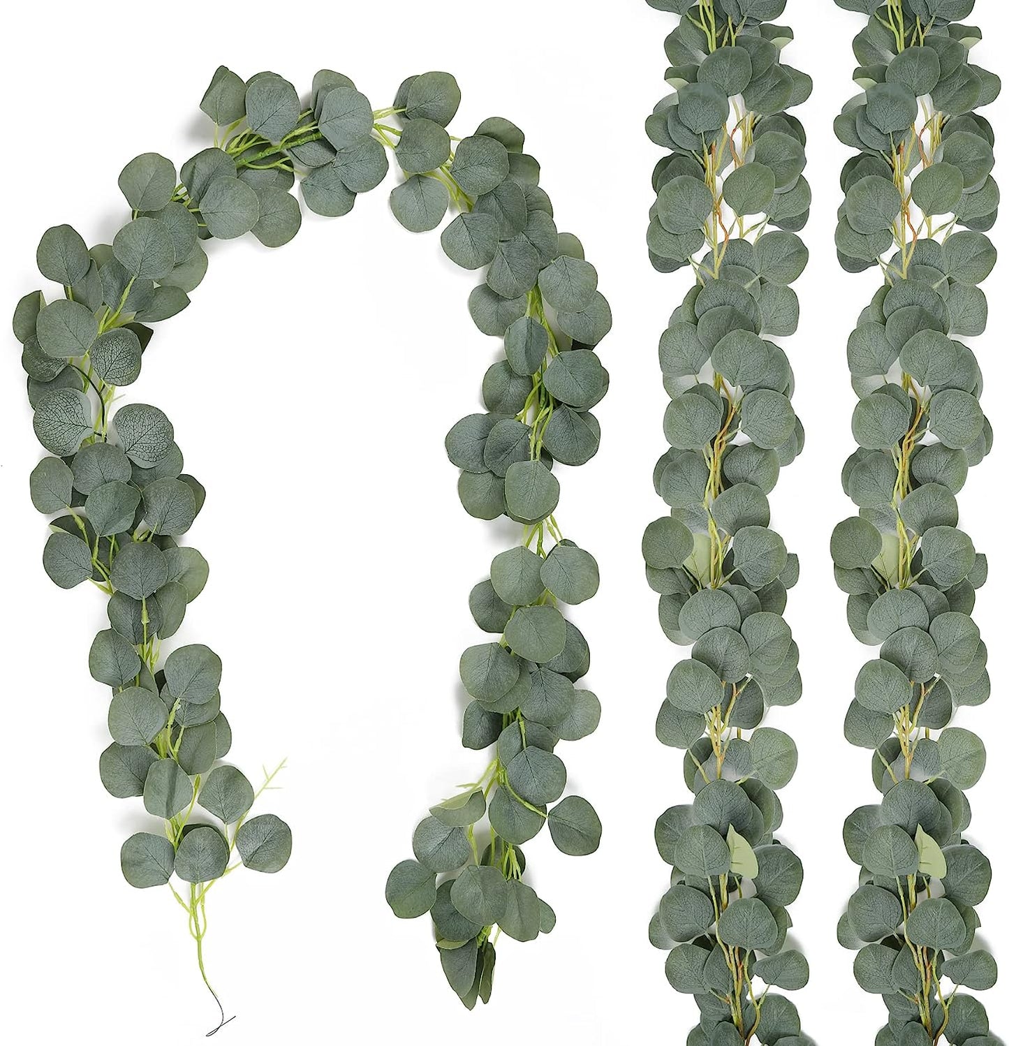 Artificial Eucalyptus Garland with Willow Vines, 2 Packs 6.5ft Spring Greenery Garland