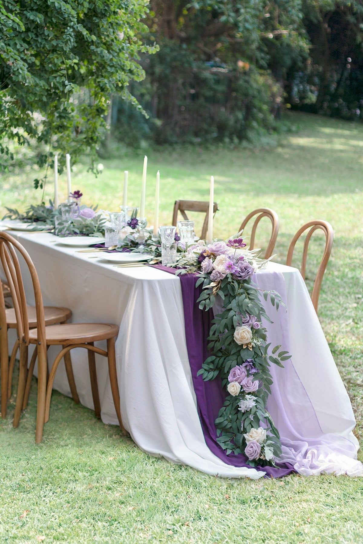 6ft Flower Garland in Lilac & Gold