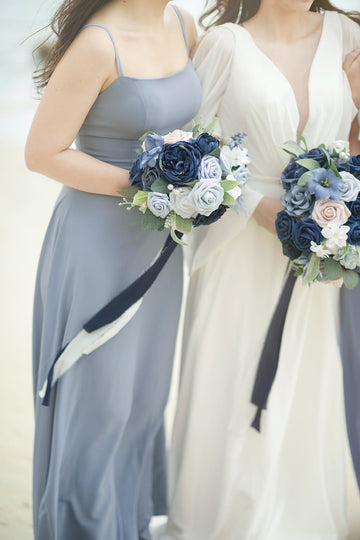 Maid of Honor & Bridesmaid Bouquets in New Noble Navy Blue