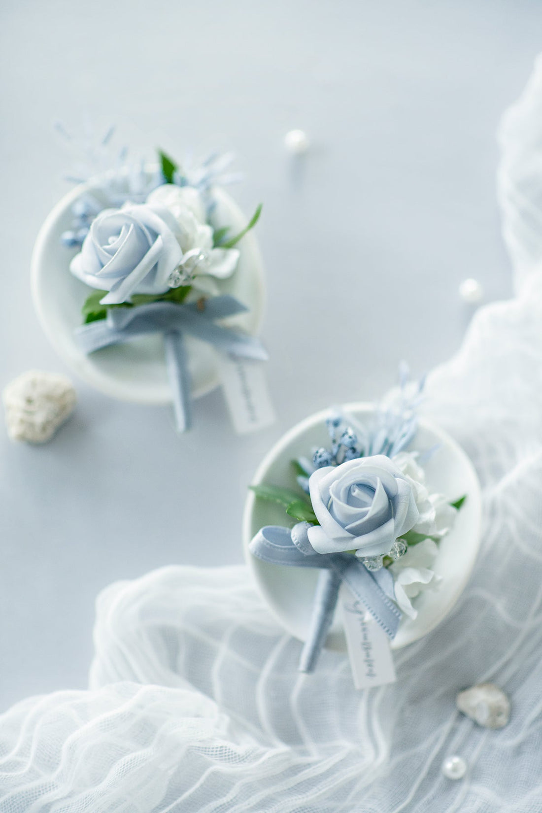 Boutonnieres in Romantic Dusty Blue