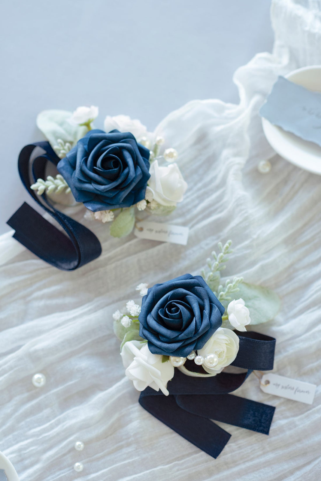 Wrist Corsages in Noble Navy Blue