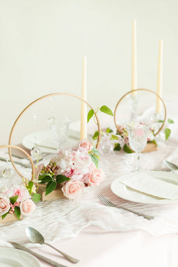 Wreath Hoop Centerpiece Set in Blush & Cream