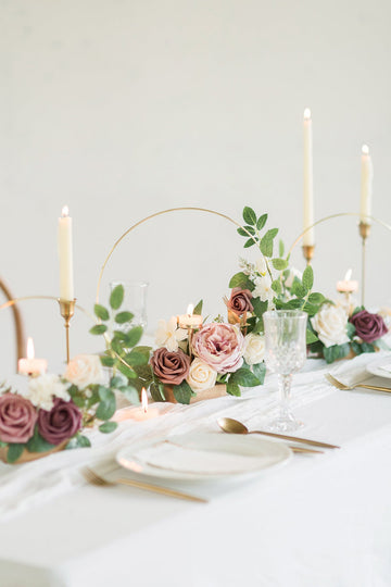 Wreath Hoop Centerpiece Set in Dusty Rose & Mauve