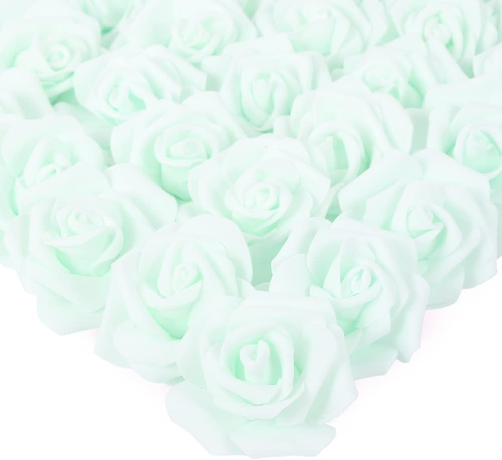 100 Pcs Real Looking Ivory White Foam Fake Roses