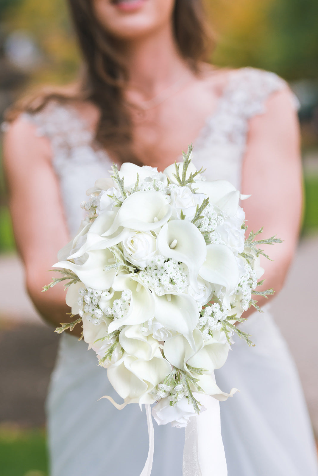 Bride Bouquets for Wedding,11 Inch Calla Lily Bouquet for Bride Wedding Silk Flowers Wedding Bouquet for Ceremony Anniversary Wedding Bridal Shower