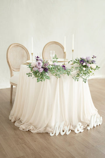 Head Table Floral Swags in Lilac & Gold