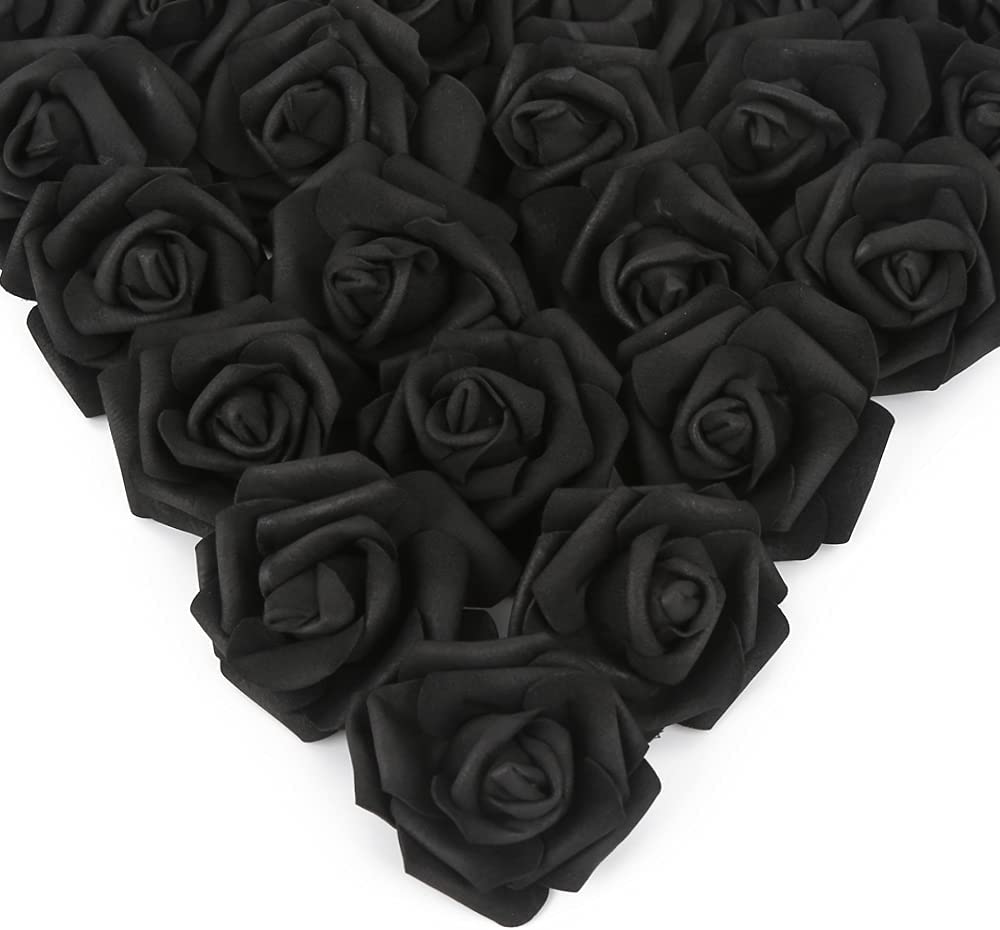 100 Pcs Real Looking Ivory White Foam Fake Roses