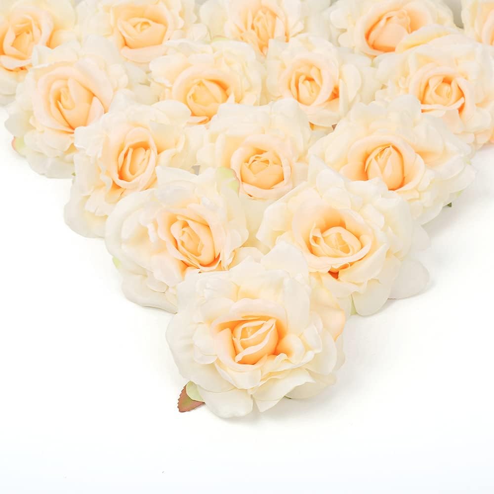 4.3inch 20pcs Artificial Rose Flowers Heads