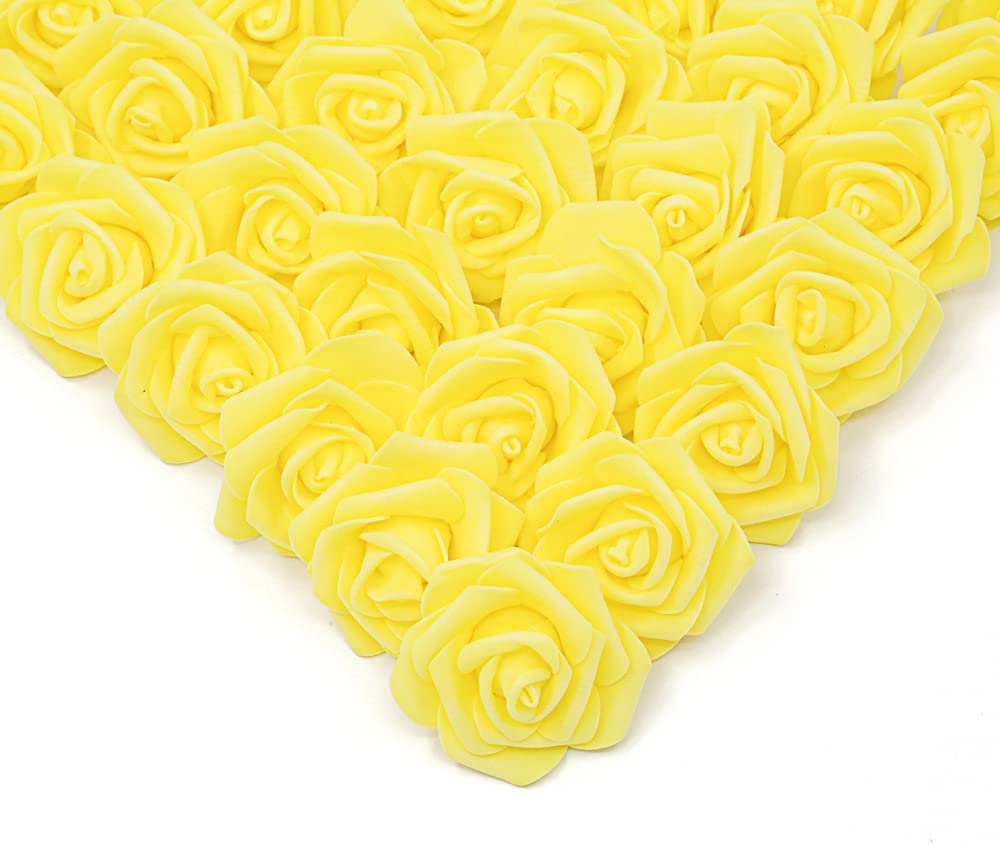 100 Pcs Real Looking Ivory White Foam Fake Roses