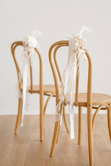 Wedding Aisle Decoration Pew Flowers in White & Beige | Clearance