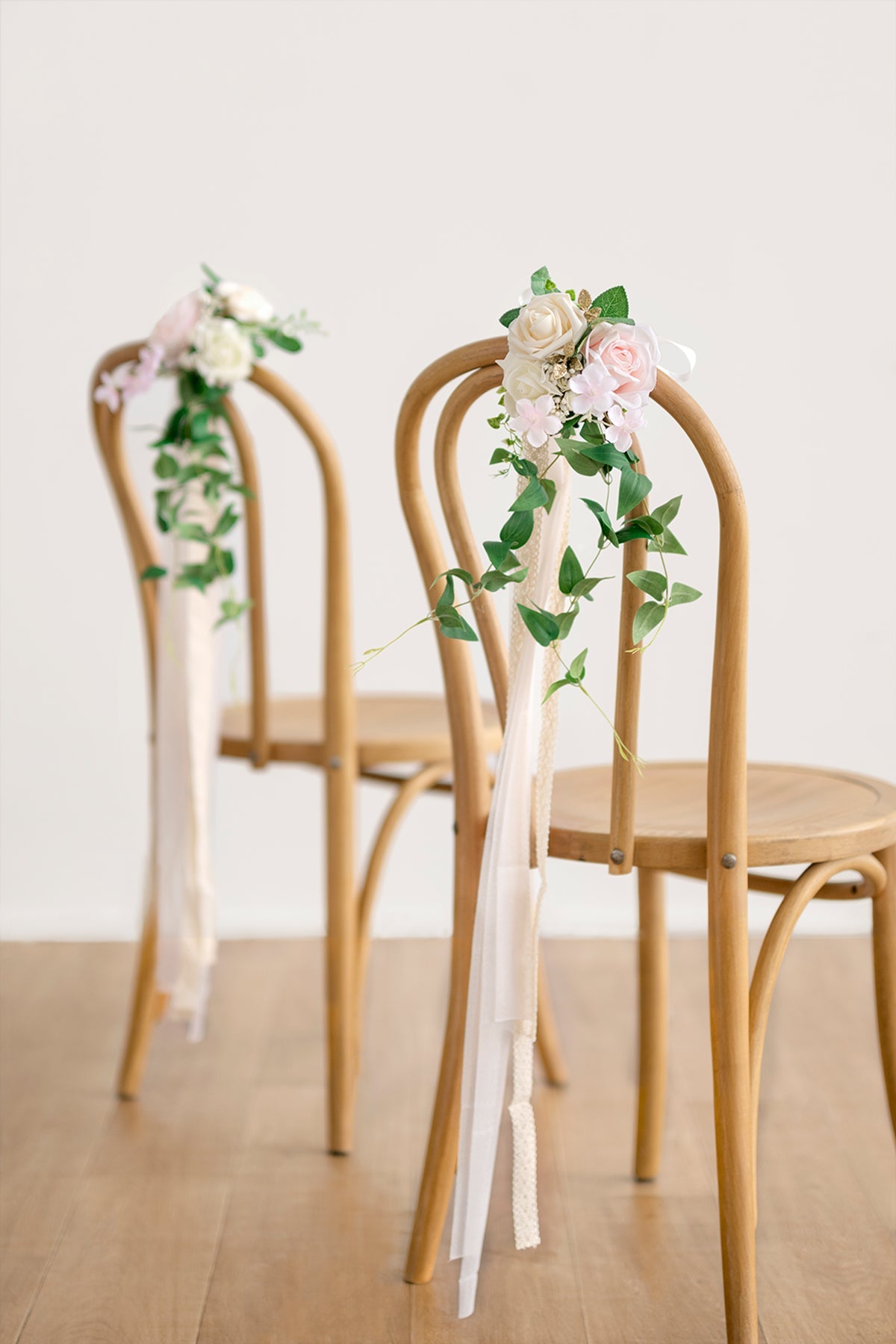 Wedding Aisle Decoration Pew Flowers in Blush