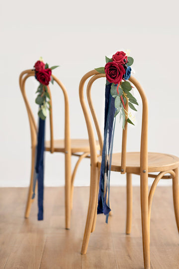 Aisle & Chair Decor in Burgundy & Navy