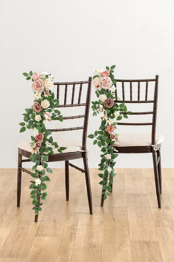 Wedding Hanging Chair Back Decoration in Dusty Rose & Cream