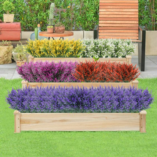 10 Bundles Outdoor Artificial Lavender Fake Flowers UV Resistant Shrubs