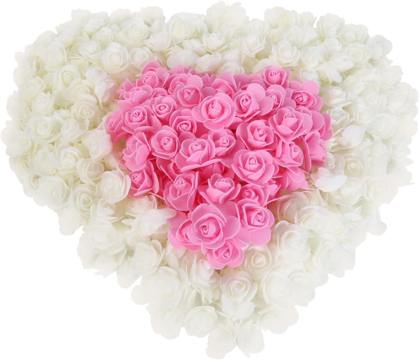 500pcs Mini Roses for Crafts Burgundy Flowers with Small White Roses Foam Flowers Fake Flower Heads