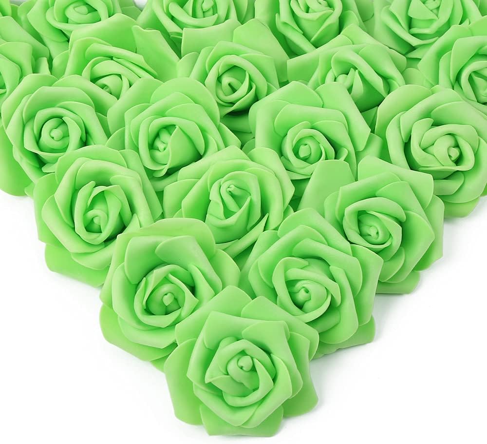 100 Pcs Real Looking Ivory White Foam Fake Roses