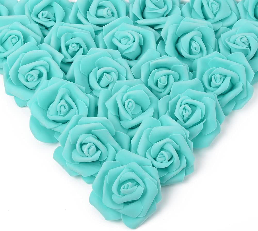 100 Pcs Real Looking Ivory White Foam Fake Roses