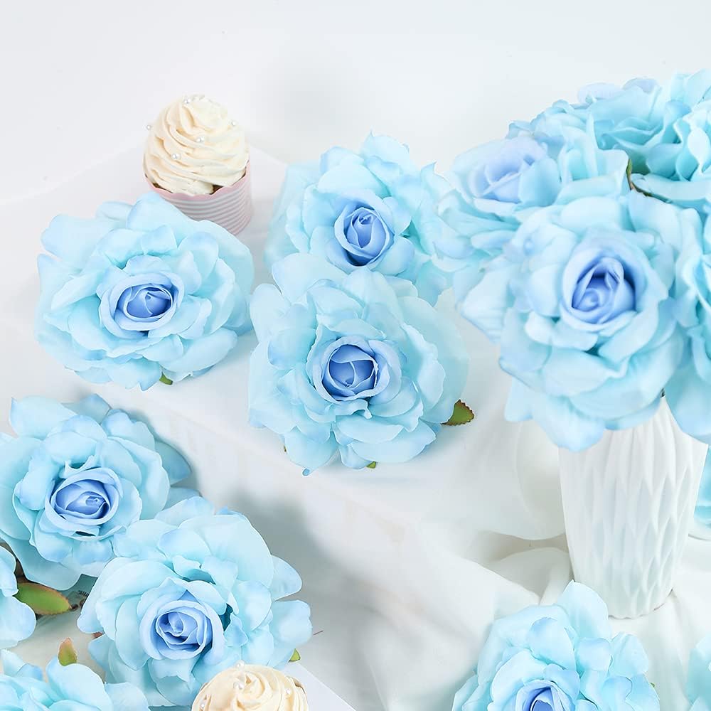 4.3inch 20pcs Artificial Rose Flowers Heads