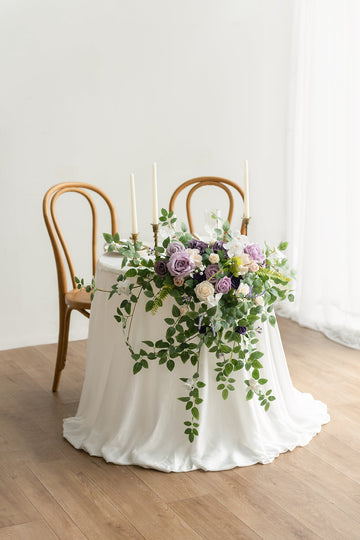 Sweetheart Table Floral Swags in Lilac & Gold