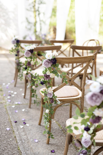 Wedding Hanging Chair Back Decoration in Lilac & Gold