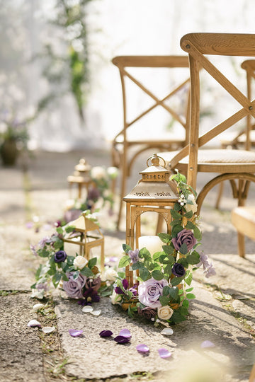 1.8 Flower Garlands in Lilac & Gold