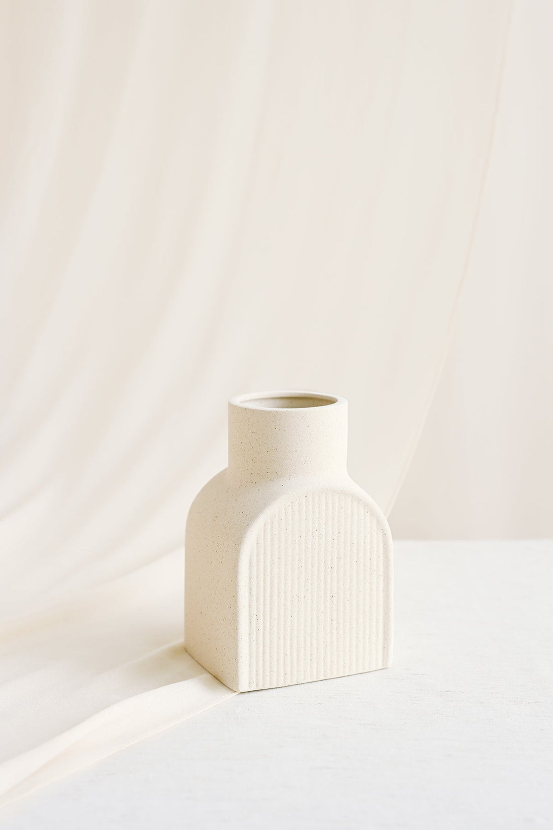 Solid Unglazed Ceramic Vase for Table Decoration - 2 Styles