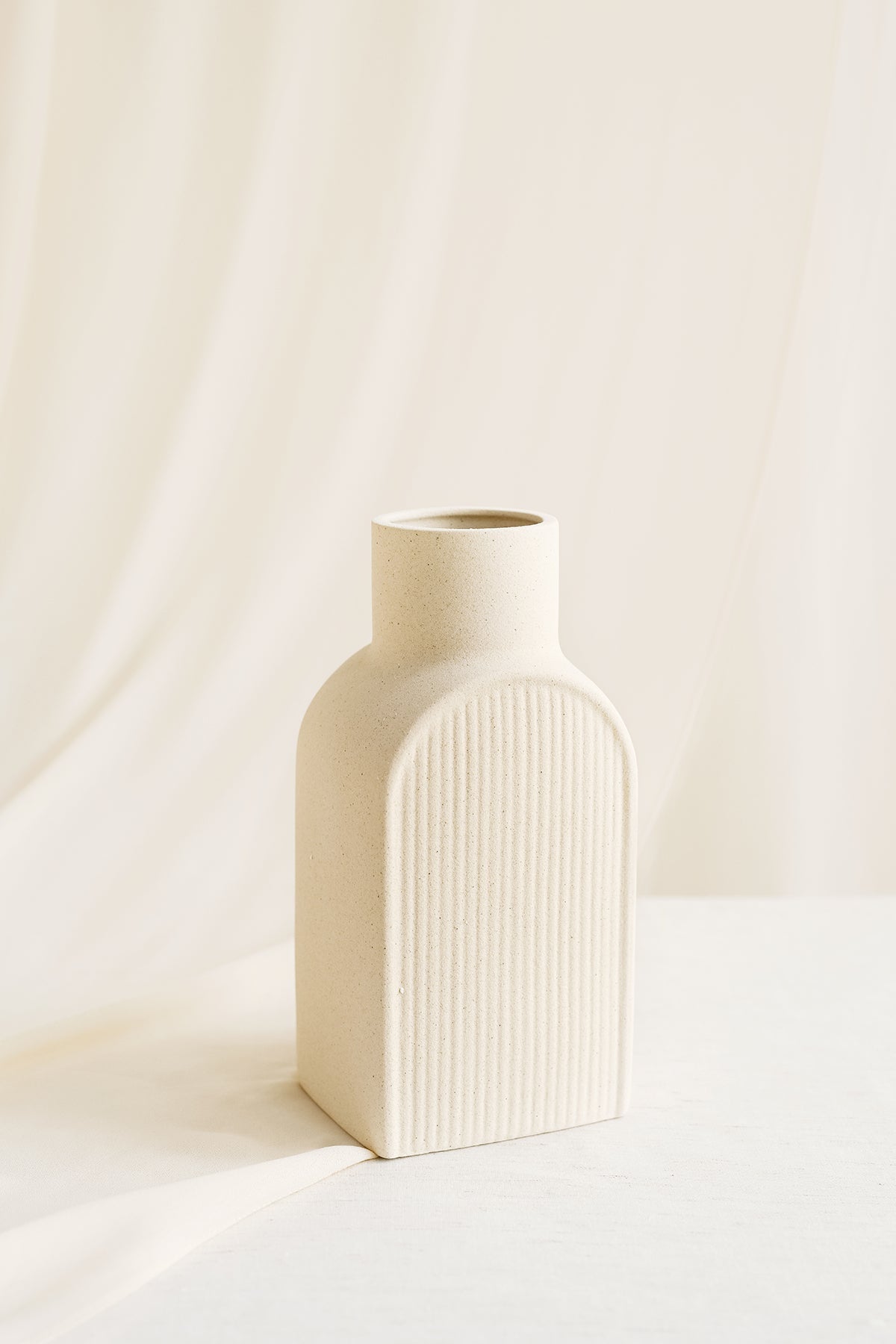 Solid Unglazed Ceramic Vase for Table Decoration - 2 Styles