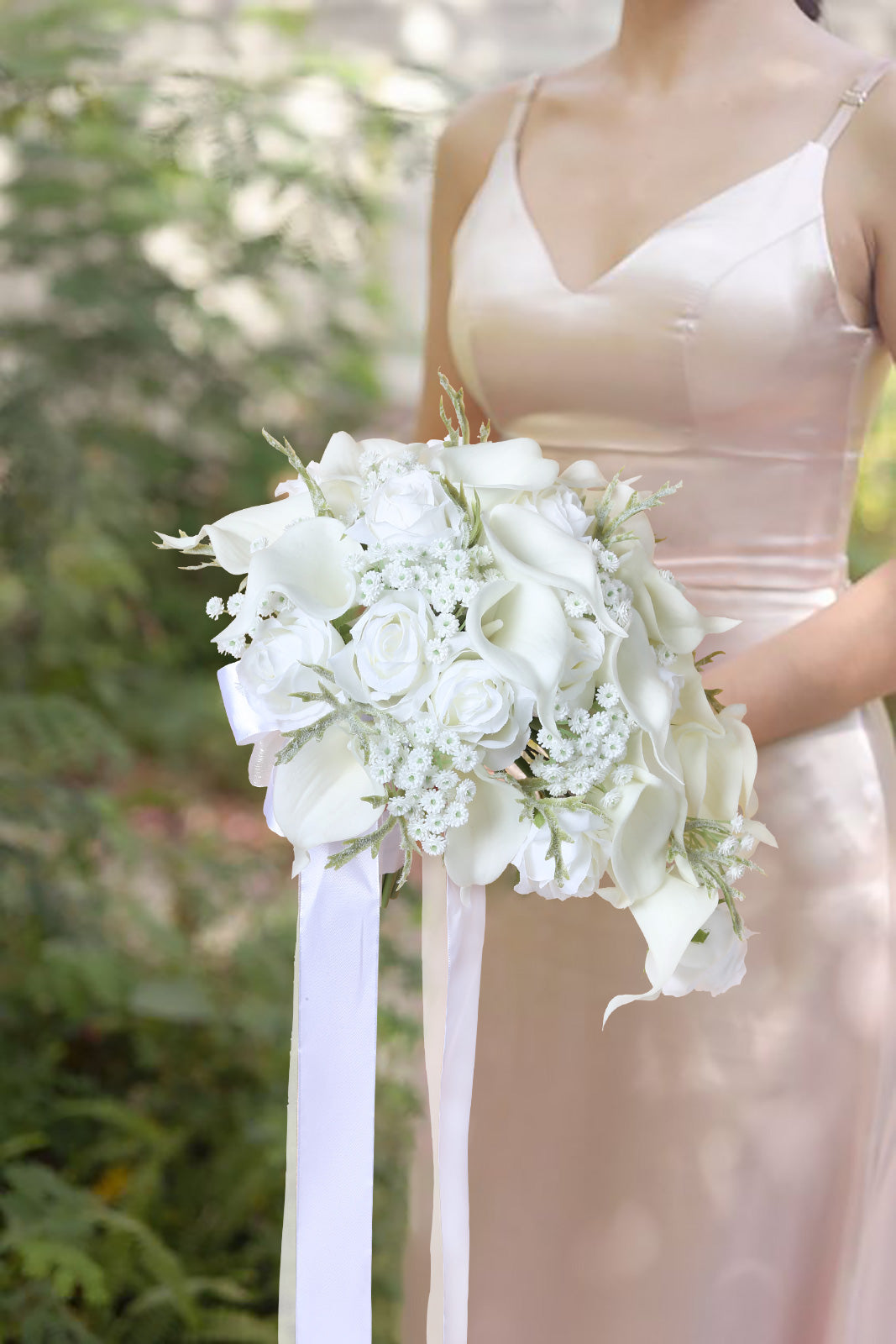 Bride Bouquets for Wedding,11 Inch Calla Lily Bouquet for Bride Wedding Silk Flowers Wedding Bouquet for Ceremony Anniversary Wedding Bridal Shower